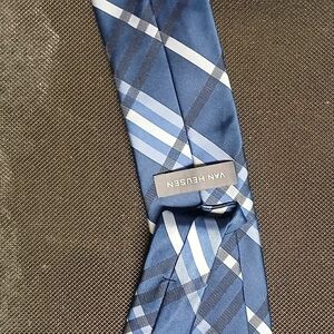 Van Heusen Navy and White Checkered Tie